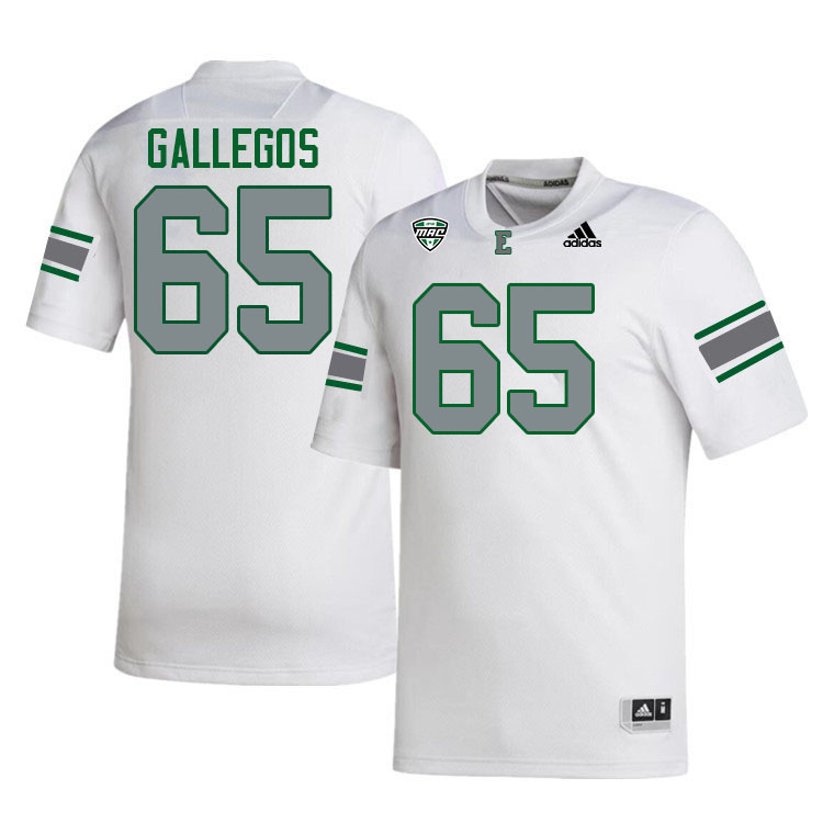 Eastern Michigan Eagles #65 Nicholas Gallegos College Football Jerseys Stitched Sale-White